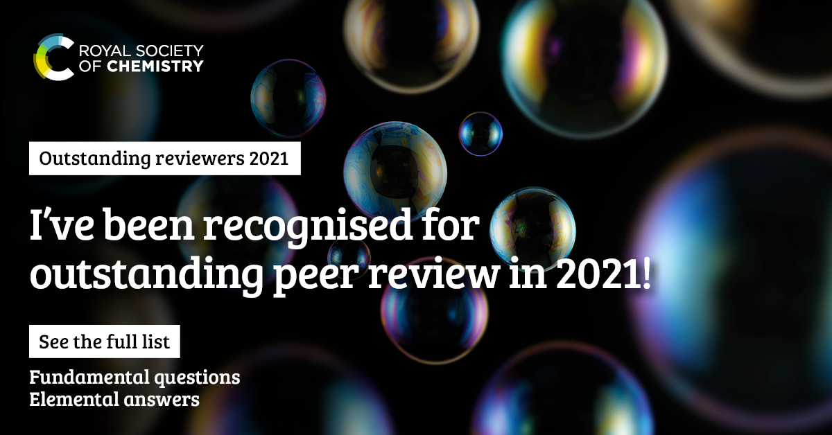 Walailak Researcher Recognized as an Outstanding Reviewer of the Year  2021 by the Royal Society of Chemistry