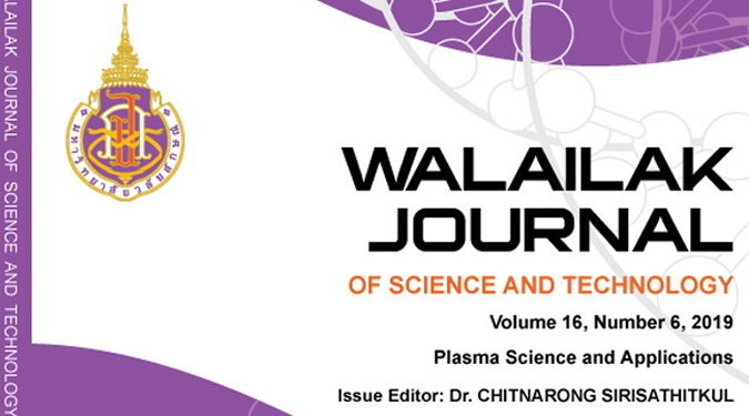Walailak J Sci & Tech Vol 16 no 6 June 2019: Plasma Science and Application is published online